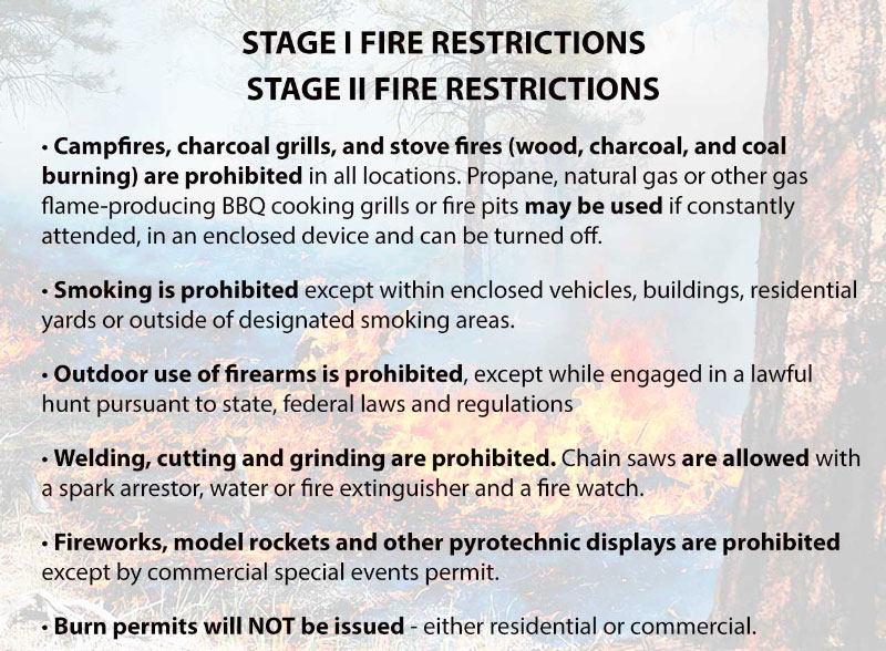 Stage II Fire Restrictions Across Yavapai County as of June 11