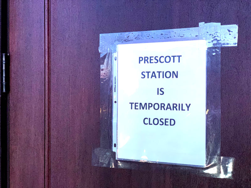 Prescott Station Closes at the Insistence of the Health Department
