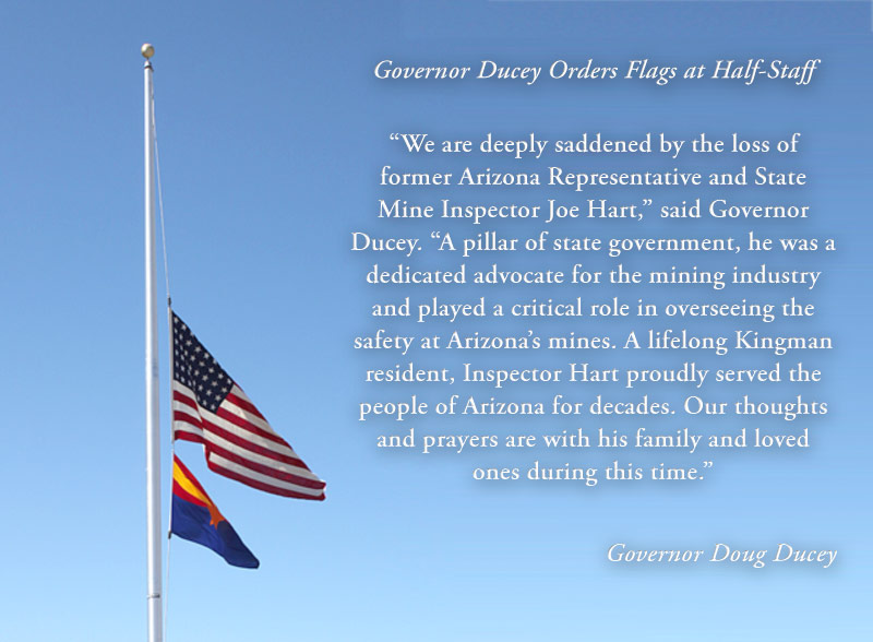 Flags At Half-Staff In Honor Of Former State Mine Inspector Joe Hart