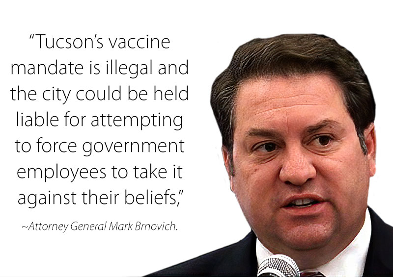 AG Brnovich: City of Tucson’s COVID-19 Vaccine Mandate Violates State Law