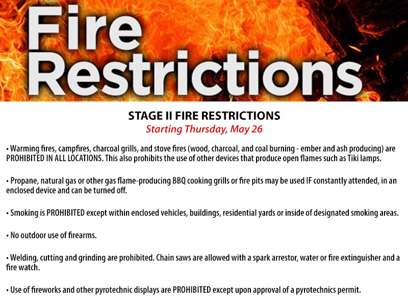 Stage 2 Fire Restrictions Start Tomorrow @ 8 AM Across the Region