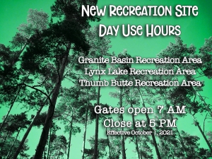 Day-Use Hours Are Reduced at Recreation Sites