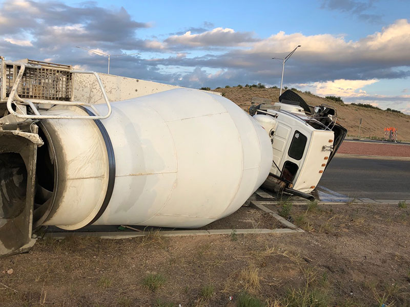 Cement Truck Rolls over Near Deep Well Ranch Road