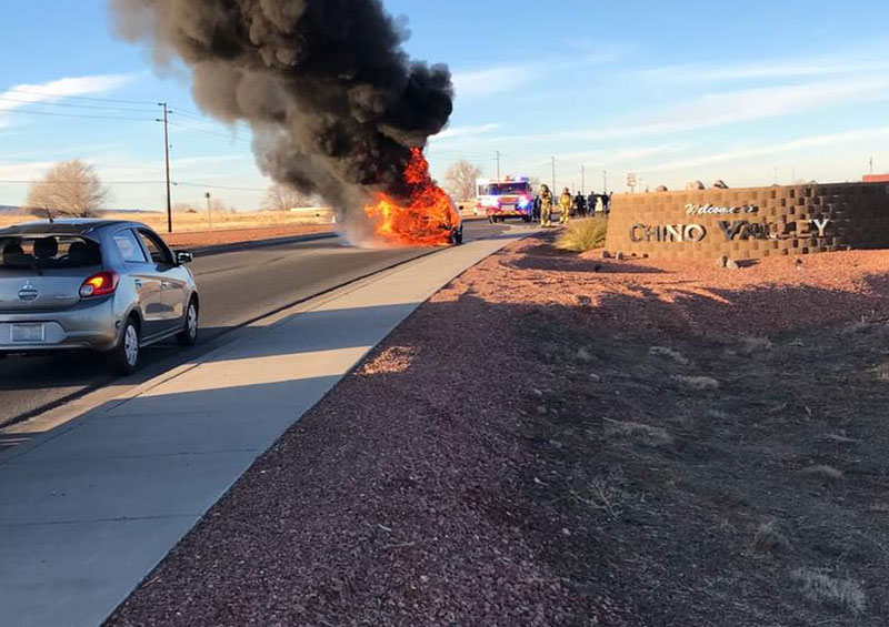 Vehicle Fire on SR89 in Chino Valley