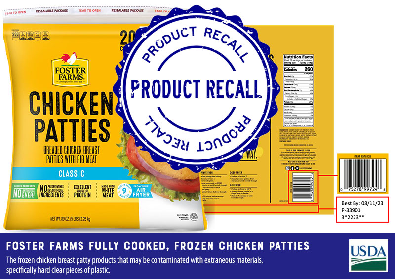 RECALL: Foster Farms Cooked Frozen Chicken Patties